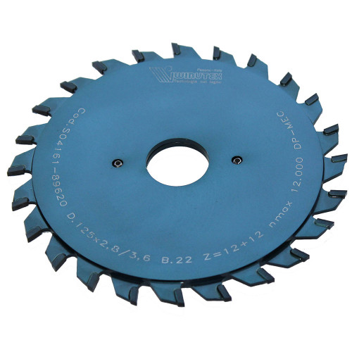 Пилка дискова підрізна двокорпусна PCD H=6,0 Wirutex D=120 B=2,8-3,6 b=2,2 d=20 Z=12+12 FZ