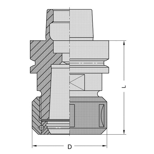 Патрон цанговий HSK63F Ital Trade EOC25 RH