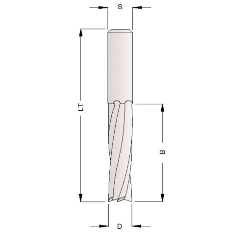 Фреза спіральна HM Ful D=10 B=42 LT=100 S=10 Z=2 RH