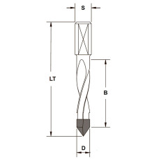 Свердло прохідне HM Hukay D=10 B=35 LT=70 S=10x25 Z2 LH