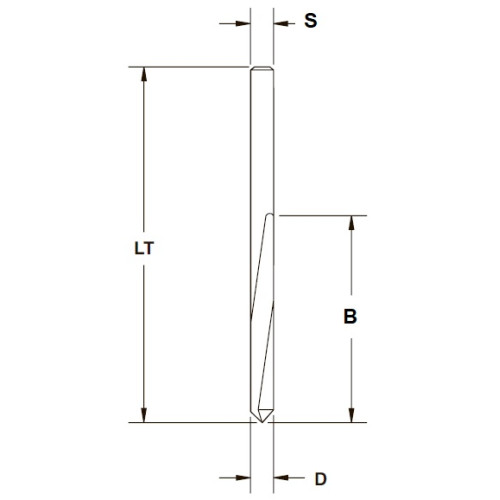 Свердло прохідне монолітне HM Wirutex D=3,5 B=27 LT=55 S=3,5 Z2 RH