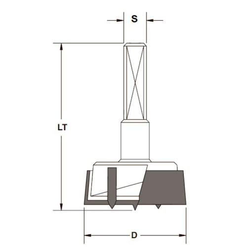 Свердло чашкове HM Ful D=26 LT=70 S=10x25 Z2 V2 LH