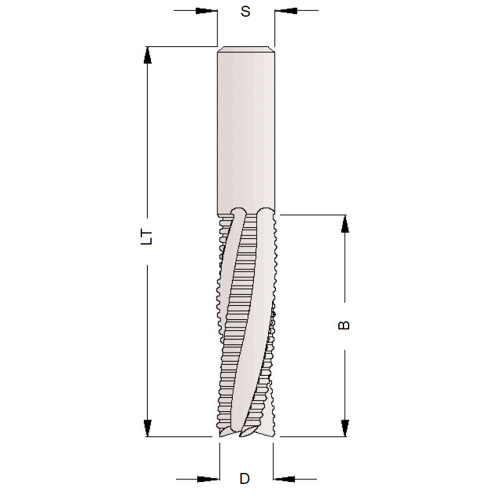 Фреза спіральна HM Ful зі стружколомом D=16 B=52 LT=100 S=16 Z=3 RH зі стружколомом