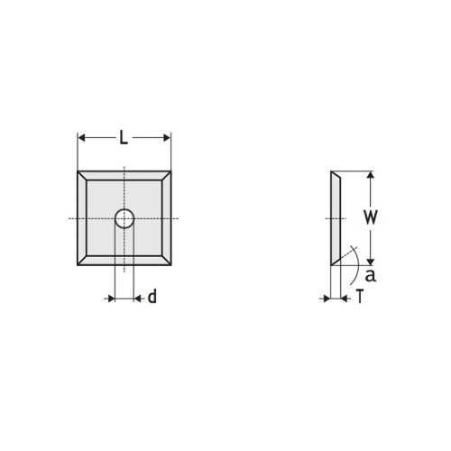 Ніж поворотний HM Z4 отв.1 MG18 Kannenberg L=15 W=15 T=2,5 R150 Z4